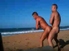 Homens Trepando no Meio da Praia Deserta